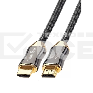 Кабель HDMI 19M/M,ver. 2.1, 8K@60 Hz 2m метал разъемы, нейлоновая оплетка Telecom <TCG300-2M>