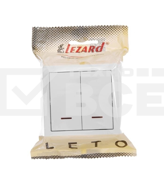 Выключатель 2-клав. LETO с инд. бел. LEZARD 752-0200-112