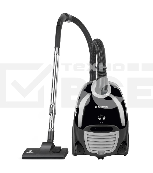 Пылесос с тканевым пылесборником Eurostek EVC-2001 черный, максимальная мощность 2000 Вт., мощность всасывания 380 Вт