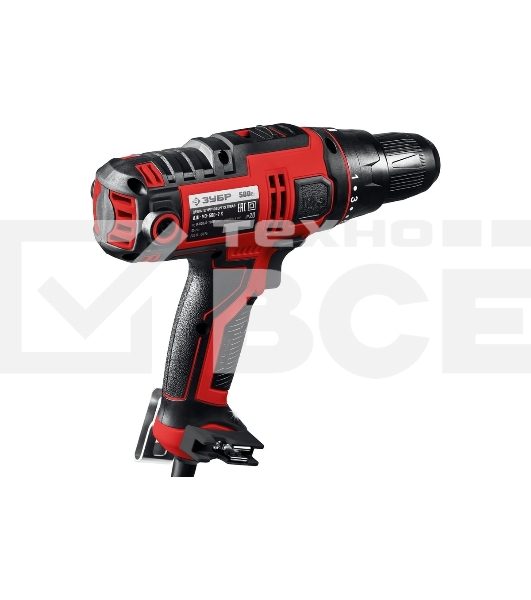 Дрель-шуруповерт сетевой ЗУБР ДШ-М3-500-2 К, Сетевая, 500 Вт, Кейс