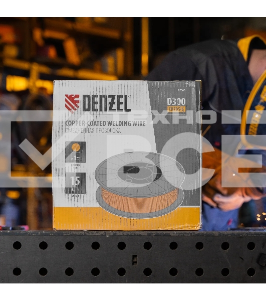 Омедненная проволока Denzel ER70S-6, диам. 1 мм, 15 кг, диам. катушки D300