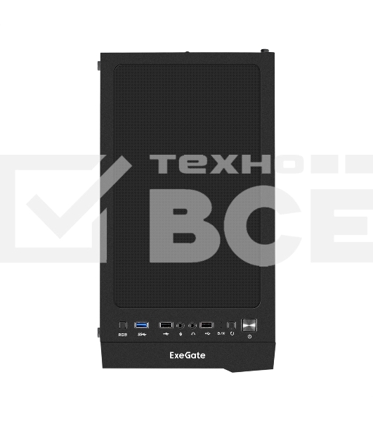 Компьютерный корпус Miditower ExeGate EVO-9211-700NPX (ATX, БП 700NPX с вент. 12см, с окном, 2хUSB+1хUSB3.0, HD аудио, черный, 1 вент. с RGb подсветкой)