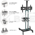 Стойка для телевизора с кронштейном ONKRON TS1552 40'-70', мобильная, черный, фото6
