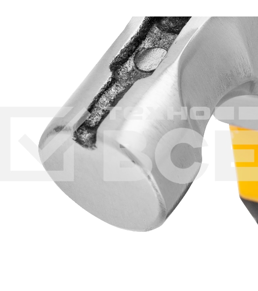 Молоток-гвоздодер мини Denzel, боек с магнитом, фибергласовая двухкомпонентная рукоятка, 9oz, 250г