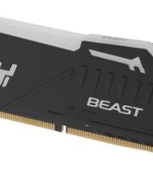 Оперативная память Kingston Fury Beast RGB, DDR5, 32GB (1x32GB), 6400 MHz, CL32, с радиатором, RGB, черный