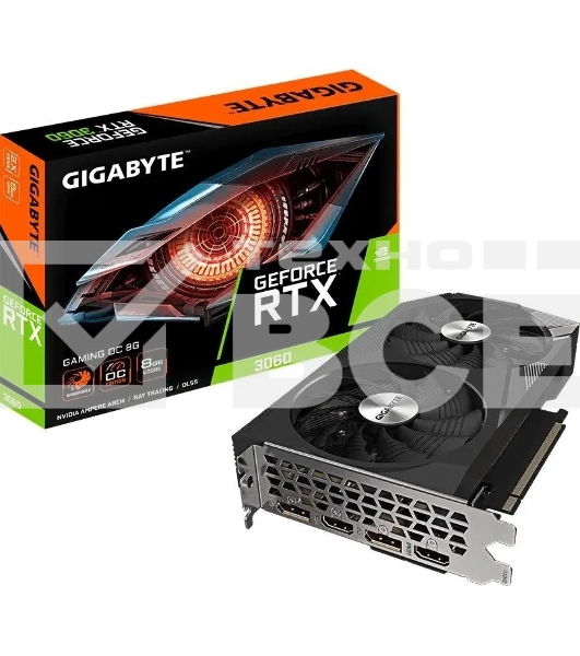 Видеокарта Gigabyte GV-N3060GAMING OC-8GD (V2.0) PCIE16 RTX3060 8GB