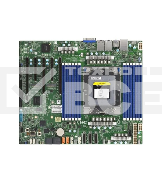 Серверная материнская плата Supermicro H13SSL-N-B, сокет SP5, чипсет встроен в процессор, 12xDDR5, 5xPCIe, 3xPCIe 5.0 x16, 2xM.2, 8xSATA, 2xGigabit Ethernet, 24-pin + 8-pin + 8-pin, ATX