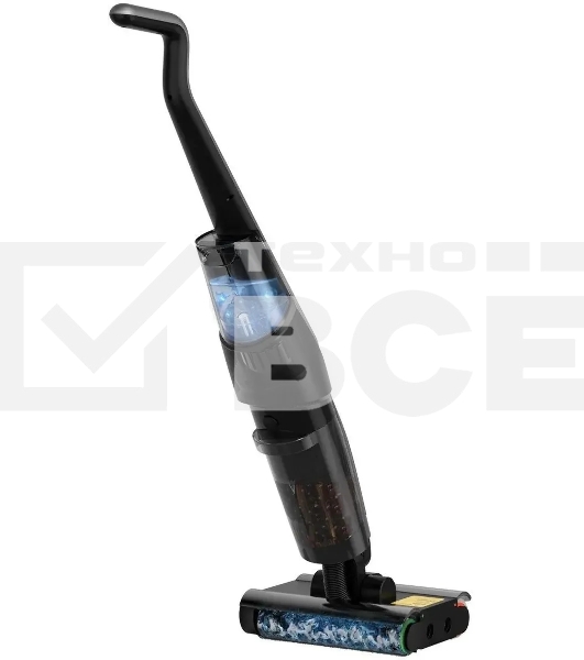 Пылесос вертикальный Deerma VX96W серый/черный, питание от аккумулятора, 15 Вт, уборка влажная и сбор жидкости, пылесборник 0.6 л, работа от АКБ max 30 мин