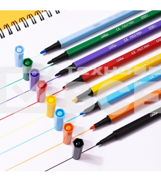 Фломастеры Deli EC156-24 ColoRun 24цв. пластиковая туба