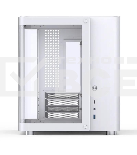 Корпус без блока питания JONSBO TK-1, Mini-Tower, TG, no fan, 1xUSB-A 3.2 + 1xUSB-C 3.2, mATX, mITX White