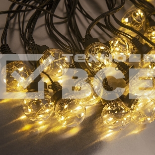 Гирлянда светод. уличная Funray Лампы SE-BB-10100WW, 10M, 100LED, теплый белый, IP65, черн.шн.,1,5м,