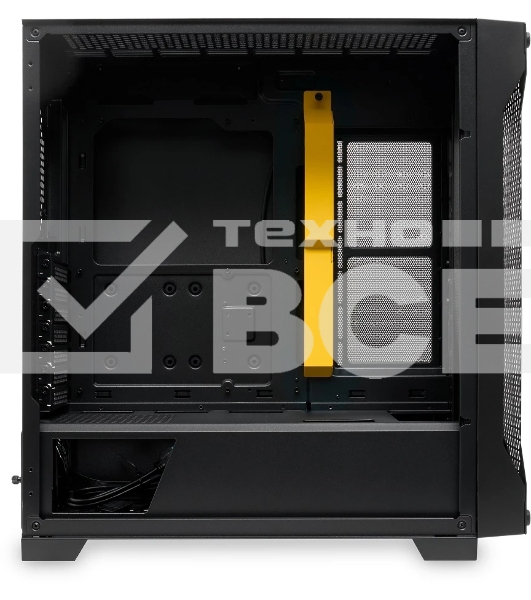 Компьютерный корпус без блока питания Case HSPD M541, Mesh Mid Tower, черный, TG, 0.7 SPCC, no fans, ATX, mATX, mITX, 170/405/210мм, 2x2.5