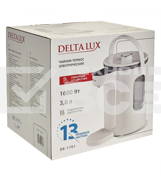 Чайник-термос DЕLTA LUX DE-1701 3л,LCD дисплей,1.
