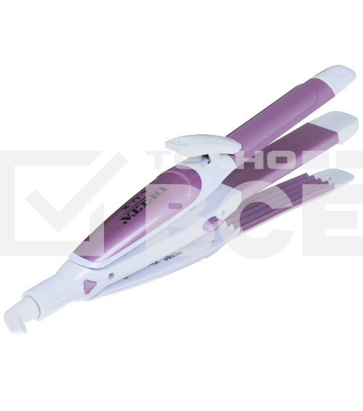 Мультистайлер DELTA LUX DL-0632 белый/сиреневый, 32 мм, 180 °C, 1 режим