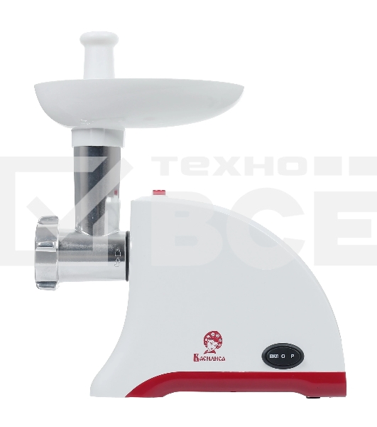 Мясорубка электрическая ВАСИЛИСА ВА-601 белый, 1600 Вт, 1.5 кг/мин, реверс, защита от перегрузки, насадки - 4