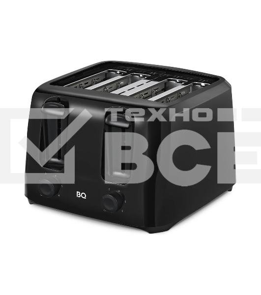 Тостер BQ T4001 Black, Мощность 1400 Вт, 6 степеней поджаривания