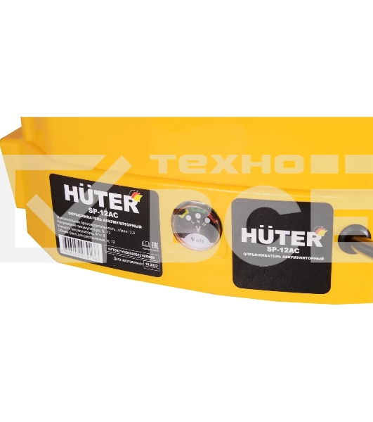 Опрыскиватель аккумуляторный Huter SP-12AC, аккумуляторный, ранцевый, 12л, желтый/черный
