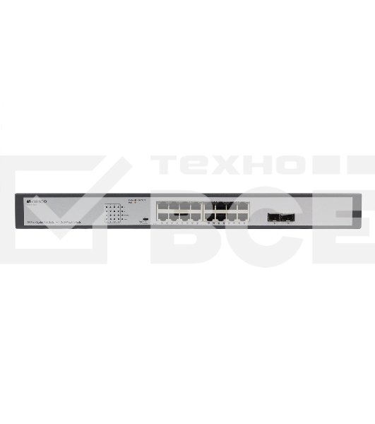 Коммутатор Unmanaged Switch 16x1000Base-T PoE, 2x1000Base-X SFP, PoE Budget 200W, Long-range PoE up to 250m, 19