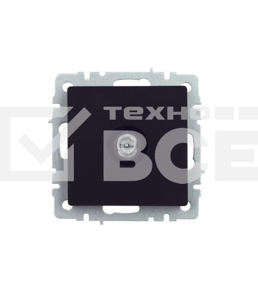 Розетка TV проходная IEK BRITE РТВ10-0-БрЧ черный