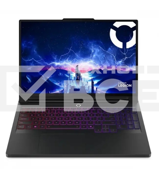 Ноутбук Lenovo Legion Pro 7 16IAX10H 16'(2560x1600 OLED 240Hz)/Intel Core Ultra 9 275HX(2.2Ghz)/32768Mb/1024SSDGb/noDVD/Ext:NVIDIA GeForce RTX 5080(16384Mb)/Cam/BT/WiFi/99WHr/war 1y/2.57kg/eclipse черный/noOS + 400W, RU kbd