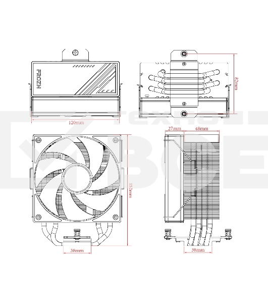 Кулер ID-Cooling Frozn A410 ARGB Wh белый 120мм алюминий+медь 2000rpm 30db 4-pin 220W 152мм