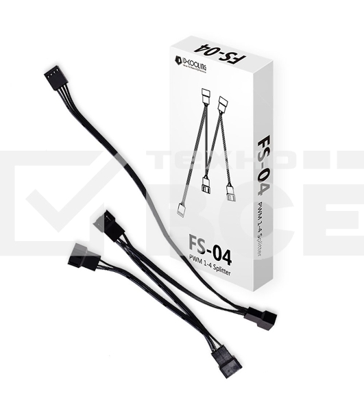 Кабель-разветвитель 1/4 ID-COOLING FS-04 (160шт/кор, 12V, PWM, 4 pin) Retail