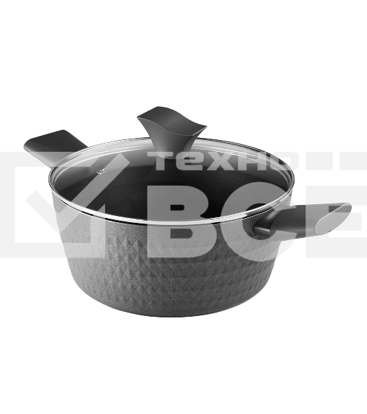 Кастрюля Polaris Kontur 24C 4.2л. d=24см (с крышкой) черный (015082)