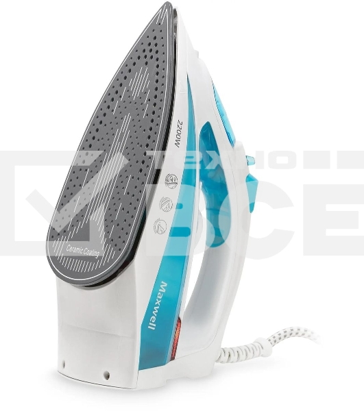 Утюг Maxwell MW-3055B белый/голубой 2200W
