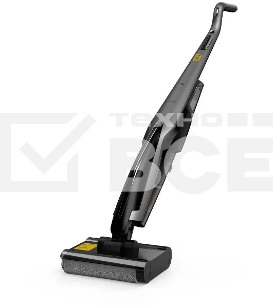 Пылесос вертикальный Deerma VX96W серый/черный, питание от аккумулятора, 15 Вт, уборка влажная и сбор жидкости, пылесборник 0.6 л, работа от АКБ max 30 мин