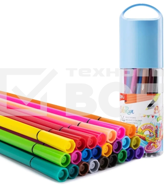 Фломастеры Deli EC156-24 ColoRun 24цв. пластиковая туба