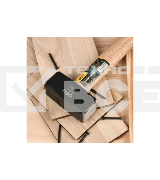 Кувалда Deli DL448010 1000 гр, деревянная рукоять