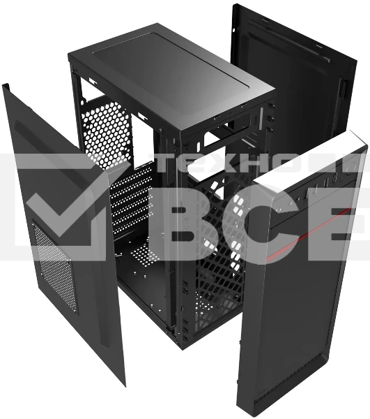 Компьютерный корпус Digma DCC-MD302 черный без БП ATX 1x80мм 3x120мм 2xUSB 2.0 2xUSB 3.0 audio