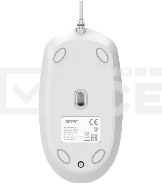 Комплект клавиатура + мышь Acer OCC400 клав:белый мышь:белый USB (ZL.ACCCC.014)