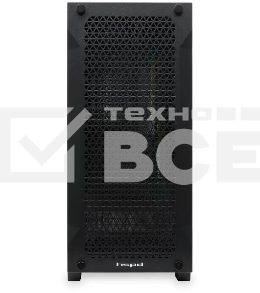 Компьютерный корпус без блока питания Case HSPD M541, Mesh Mid Tower, черный, TG, 0.7 SPCC, no fans, ATX, mATX, mITX, 170/405/210мм, 2x2.5
