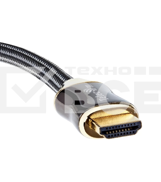 Кабель HDMI 19M/M,ver. 2.1, 8K@60 Hz 2m метал разъемы, нейлоновая оплетка Telecom <TCG300-2M>