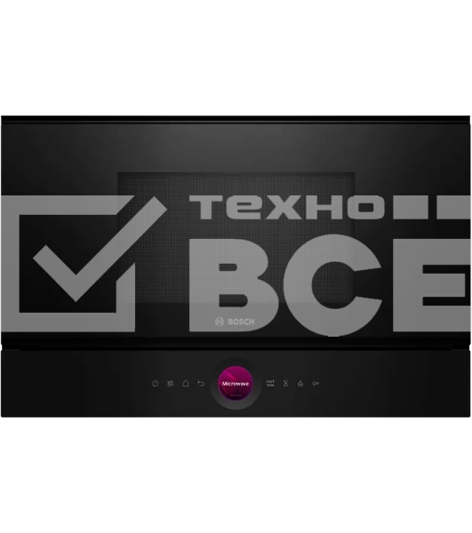 Встраиваемая микроволновая печь Bosch BER7321B1 900Вт, 5 режимов, кварцевый гриль,инвертер, 21 л, черный, петли справа