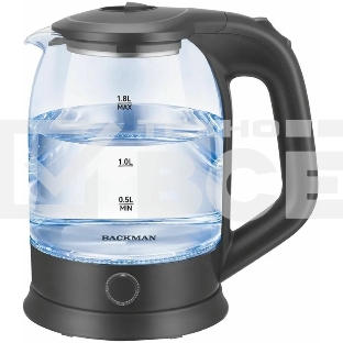 Чайник электрический BACKMAN BM-TEA 728 1.8 л, 2200 Вт, черный