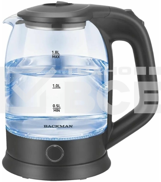 Чайник электрический BACKMAN BM-TEA 728 1.8 л, 2200 Вт, черный