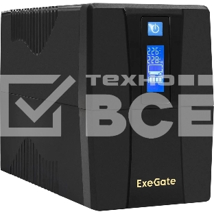 Источник бесперебойного питания ExeGate EP285580RUS SpecialPro Smart LLB-600.LCD.AVR.EURO.RJ.USB 600VA/360W, LCD, AVR, 2 евророзетки, RJ45/11, USB, черный