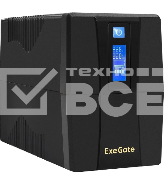 Источник бесперебойного питания ExeGate EP285580RUS SpecialPro Smart LLB-600.LCD.AVR.EURO.RJ.USB<600VA/360W, LCD, AVR, 2 евророзетки, RJ45/11, USB, Black>