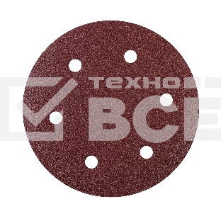 Круг шлифовальный PATRIOT на липучке, 225мм, 6 отверстий, Р60, 10 шт