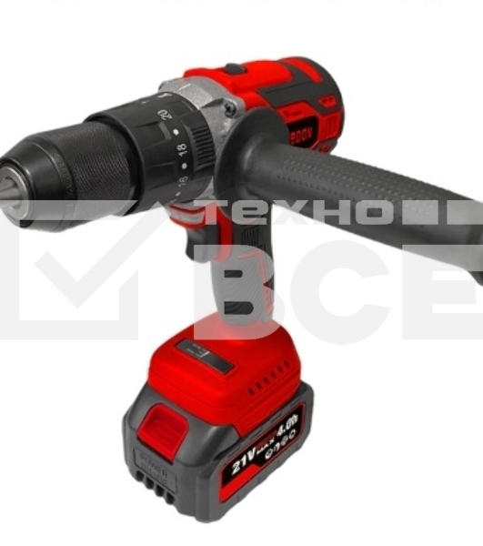 Дрель-шуруповерт аккумуляторная Edon UAD-21BL, 21В, 1 АКБ, Ударная, Кейс