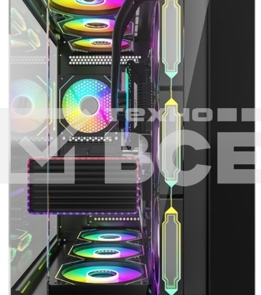 Компьютерный корпус Formula V Line Crystal Z6 Black, ATX, Left & Front & Bevel side Tempered Glass, TYPE-C*1, USB3.0*2