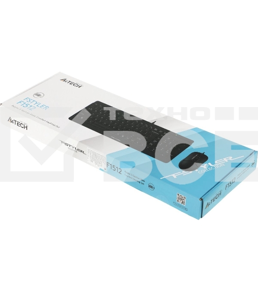 Комплект клавиатура+мышь A4Tech FStyler F1512 проводной, USB, 1200 DPI, черный