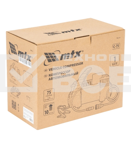Компрессор автомобильный MTX C-75, 12 В, 10 атм., 75 л/мин
