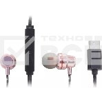 Внутриканальная гарнитура Smartbuy Q, пульт управления, микрофон, черный/розовая (SBH-104-Q)/100, фото 1