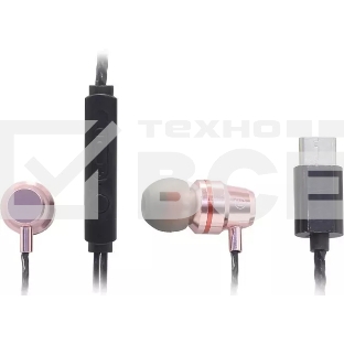 Внутриканальная гарнитура Smartbuy Q, пульт управления, микрофон, черный/розовая (SBH-104-Q)/100