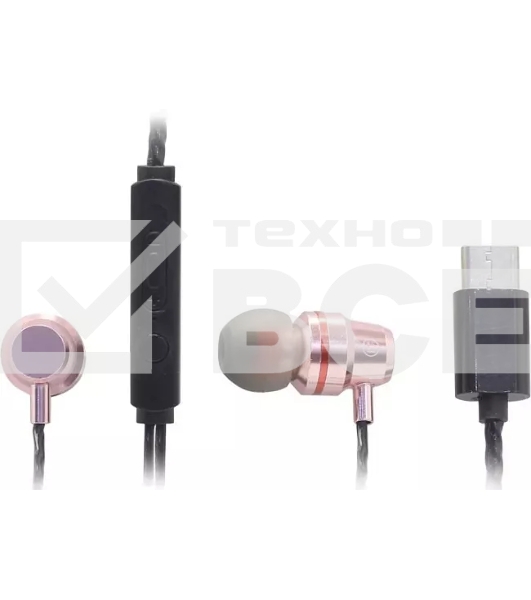 Внутриканальная гарнитура Smartbuy Q, пульт управления, микрофон, черный/розовая (SBH-104-Q)/100