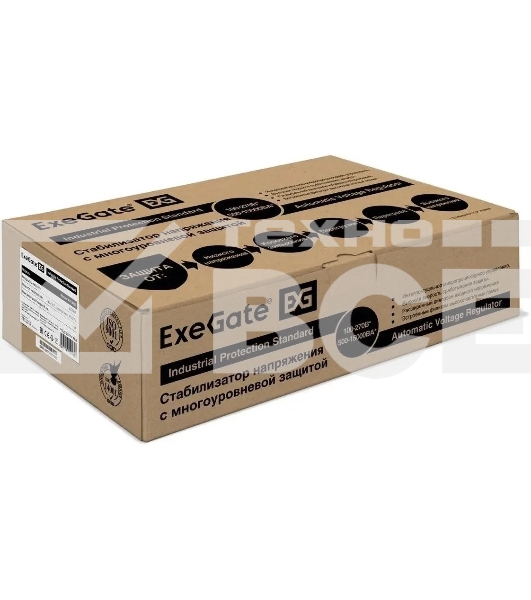 Стабилизатор напряжения ExeGate Master AV-3000 (3000ВА, 140-260В, цифр. индикация вход/вых. напряжения, 220В±8%, КПД 98%, 5 уровней защиты, задержка, метал.корпус, клем.колодка, RTL)