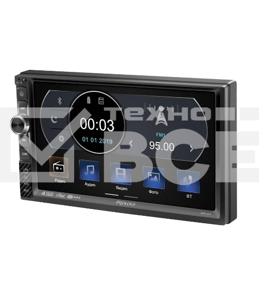 Автомагнитола Prology MPV-310, 2 DIN, 7', Bluetooth, USB Type-A, AUX, пульт ДУ